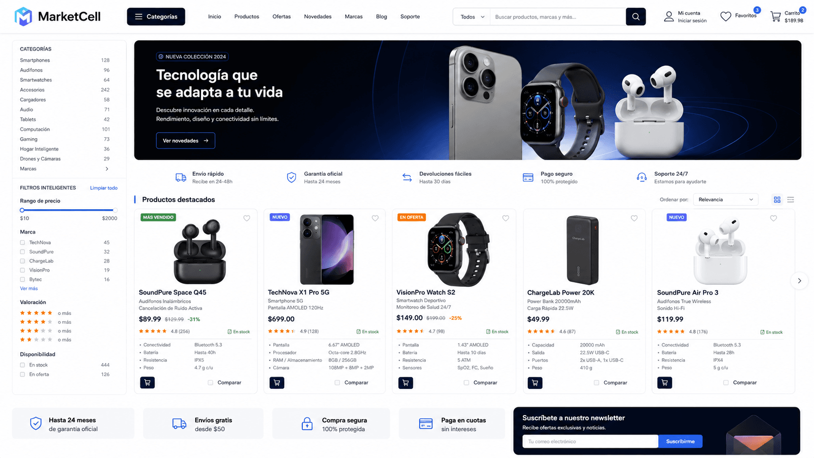 Ecosistema de e-commerce MarketCell construido por LayerCloud